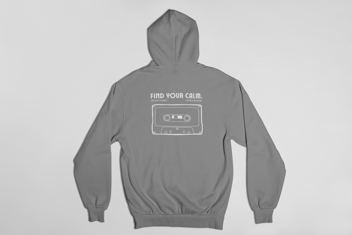 "Find Your Calm" Hoodie | Retro Cassette Graphic Sweatshirt for Mindfulness
