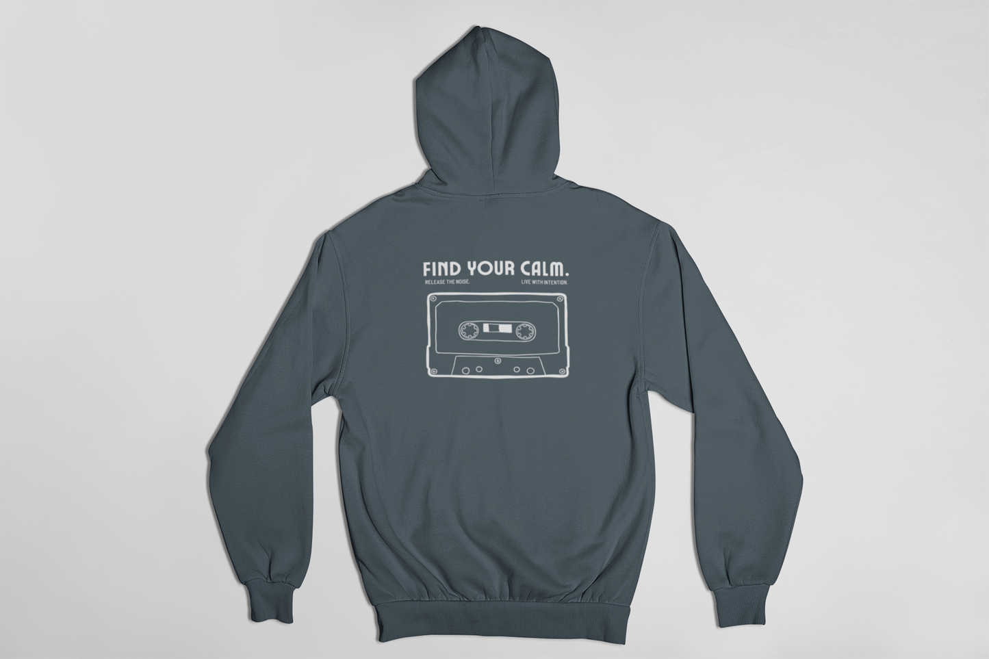"Find Your Calm" Hoodie | Retro Cassette Graphic Sweatshirt for Mindfulness
