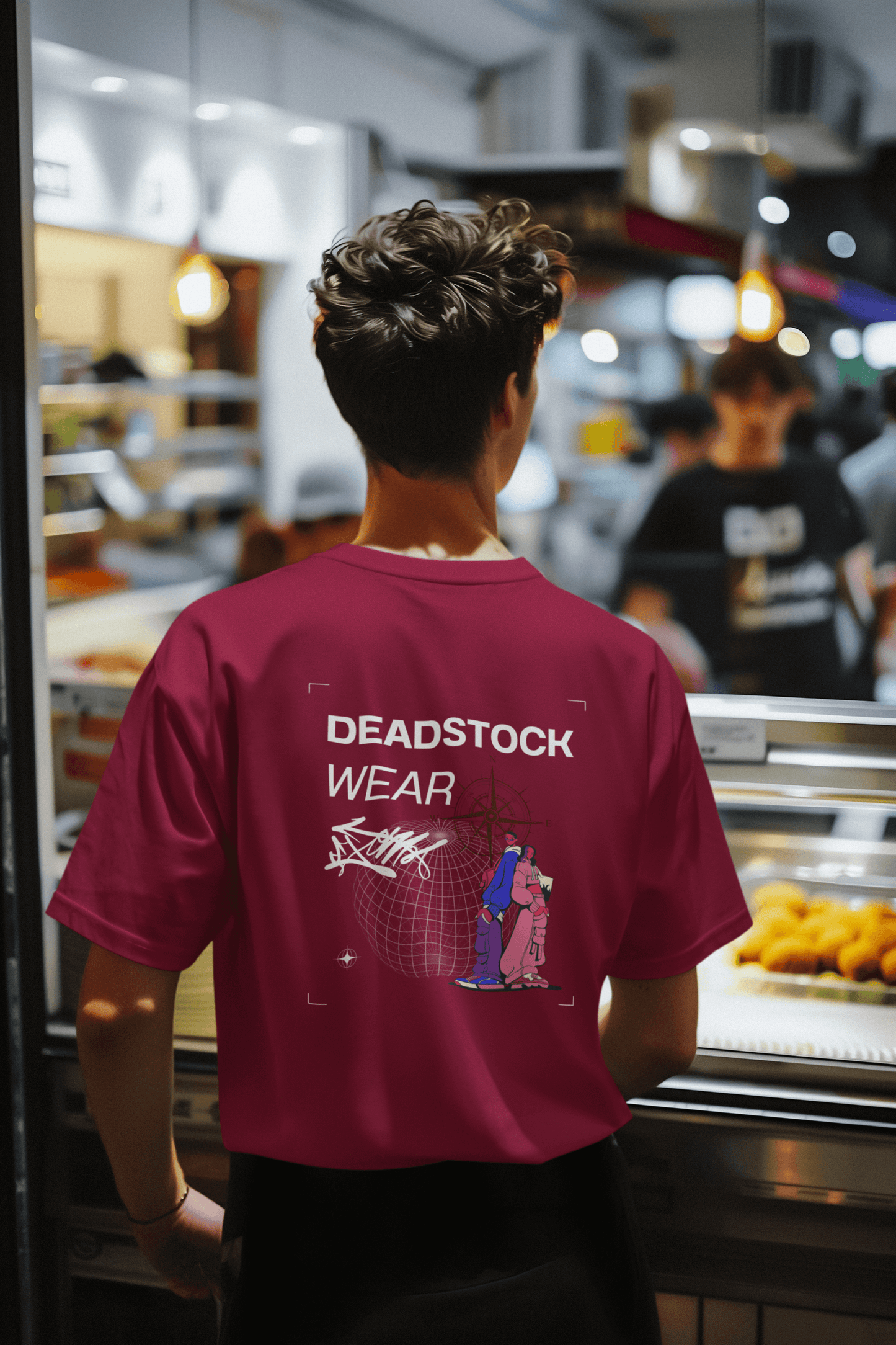 Vintage Street Art Globe & Figures T-Shirt | DEADSTOCK WEAR