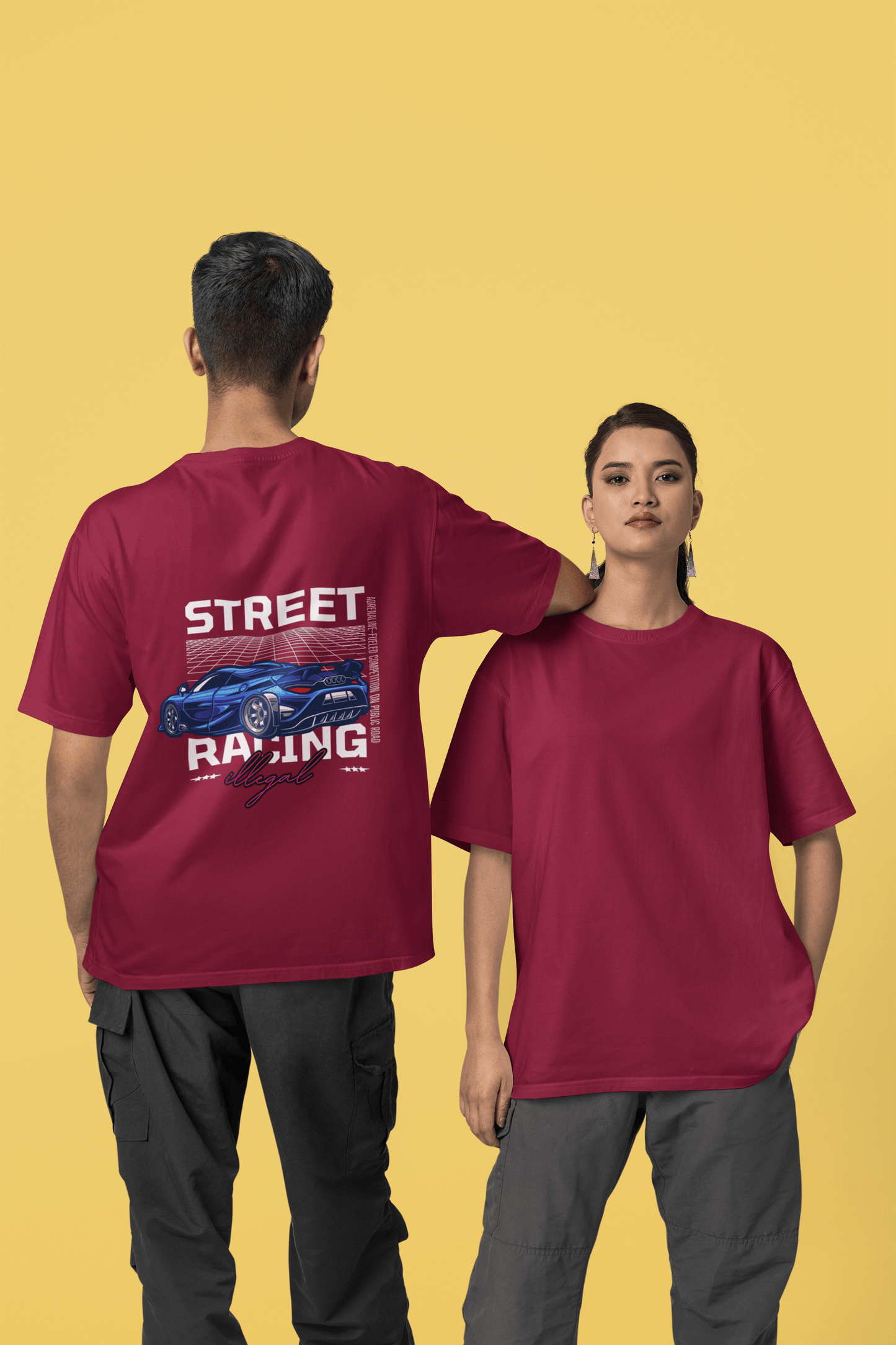 STREET RACING Hypercar Back Print T-Shirt | Automotive Graphic Tee