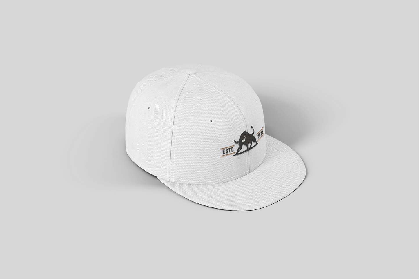 Alpha Bull Est. 2025 Snapback Cap | Black Flat Brim Hat with Aggressive Logo