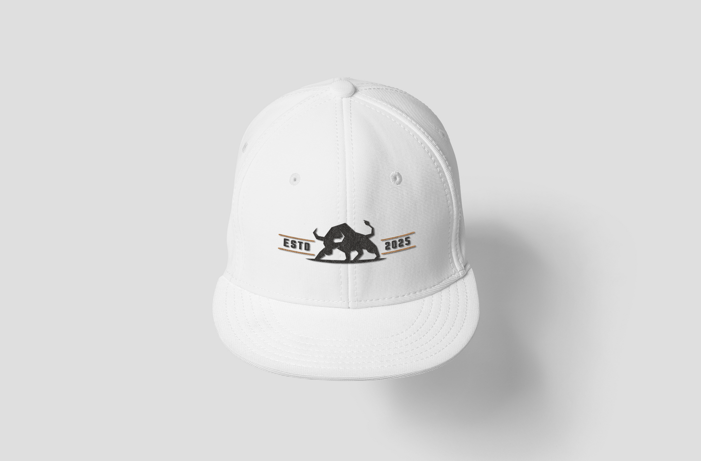 Alpha Bull Est. 2025 Snapback Cap | Black Flat Brim Hat with Aggressive Logo