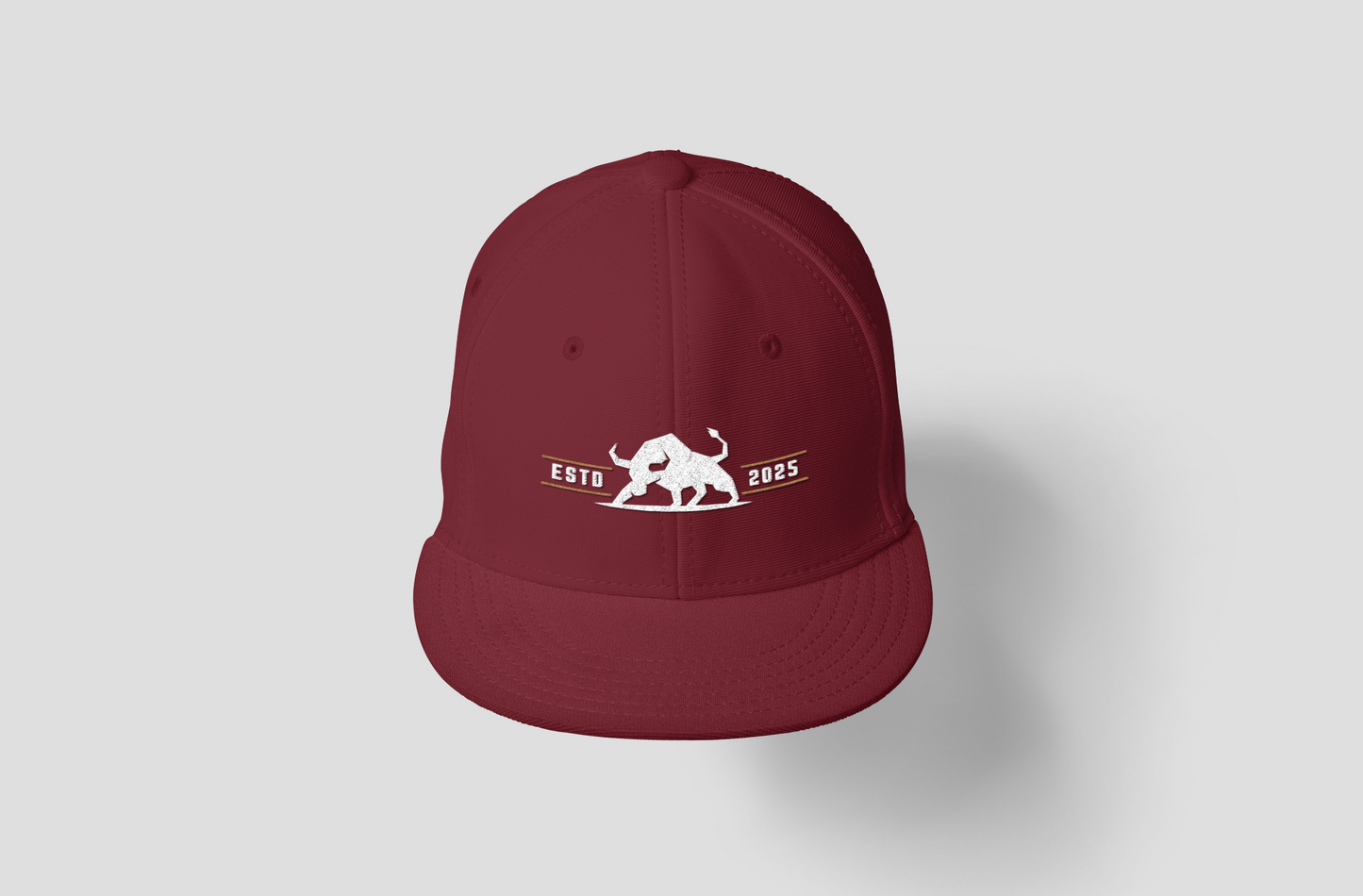 Alpha Bull Est. 2025 Snapback Cap | Black Flat Brim Hat with Aggressive Logo