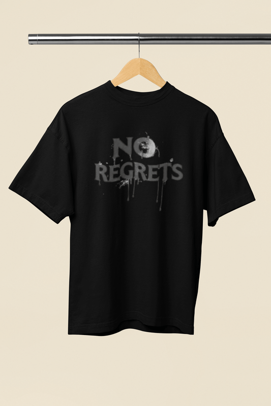 NO REGRETS Graffiti-Style Graphic T-Shirt | Drip Font Streetwear Tee