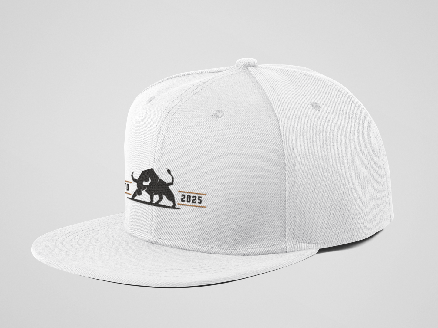 Alpha Bull Est. 2025 Snapback Cap | Black Flat Brim Hat with Aggressive Logo