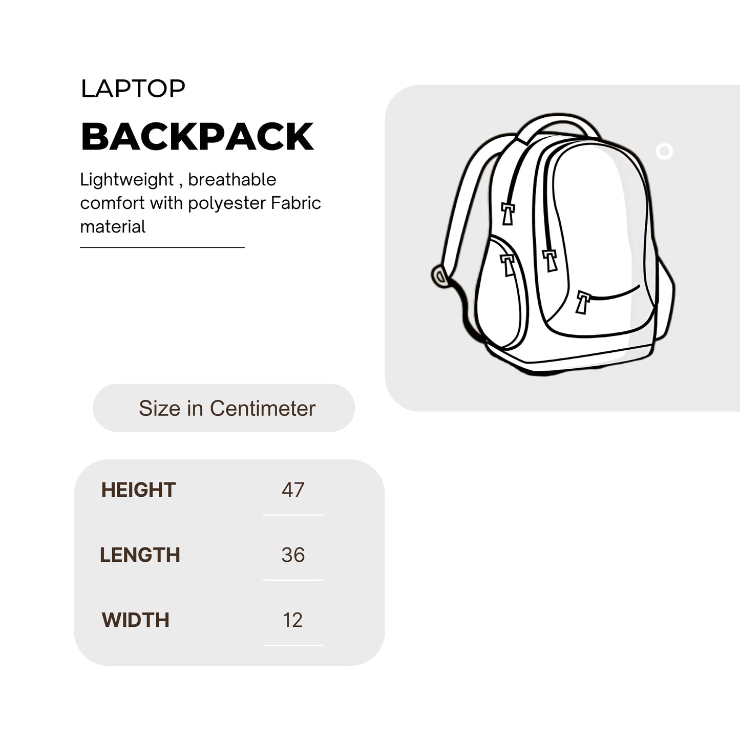 Durable and Comfortable 15.6" Laptop Backpack - Water-Resistant, Trolley Sleeve, 47×36×12 cm