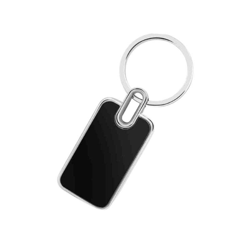 Minimalist Obsidian Metal Keychain