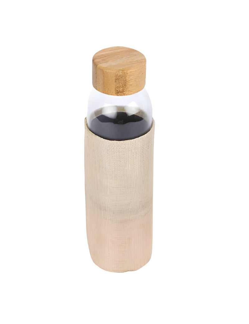 Eco-Luxe Borosilicate Glass Bottle  | Natural Jute Sleeve & Wooden Lid