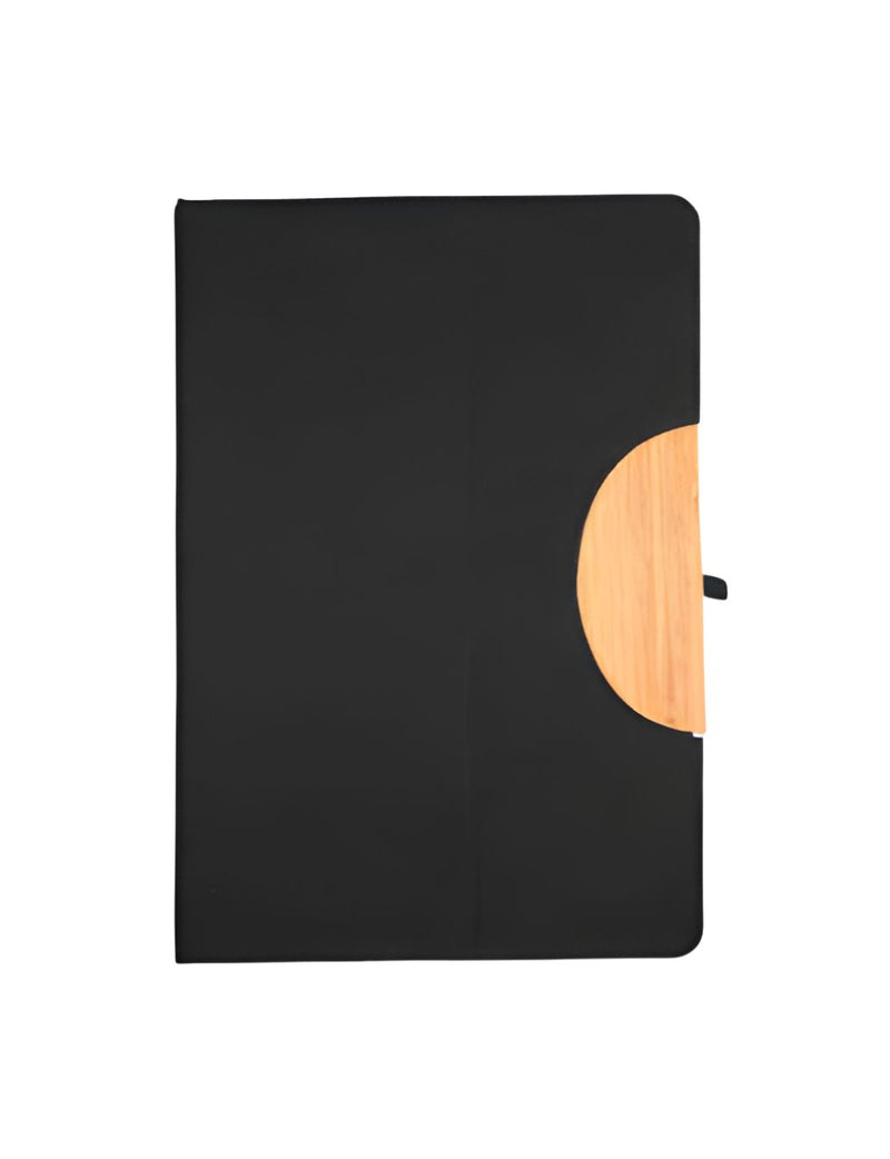 Artisan Jute & Bamboo Executive Diary | Natural Fiber Cover with Half-Moon Wooden Closure