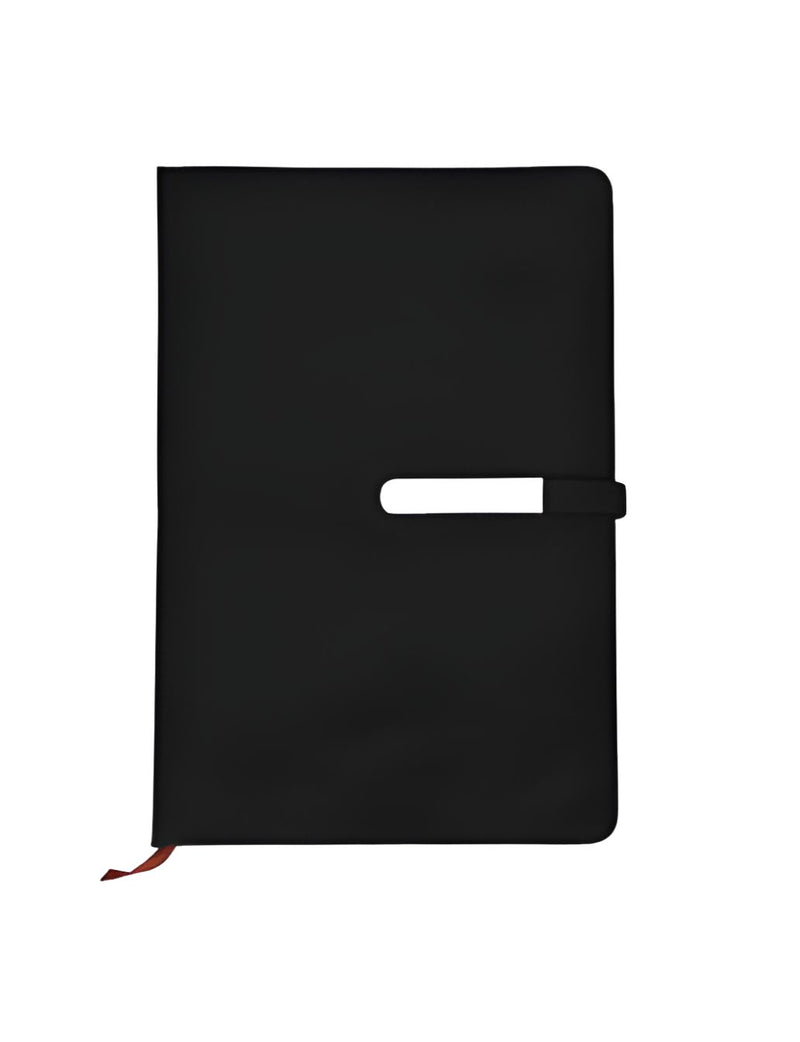Stealth Onyx Executive Diary  | Magnetic Slim-Loop Closure & Round-loop Branding Plate