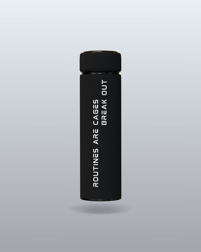 Break Out Motivational Black Insulated Water Bottle | Minimalist Stainless Steel Gym & Travel Flask