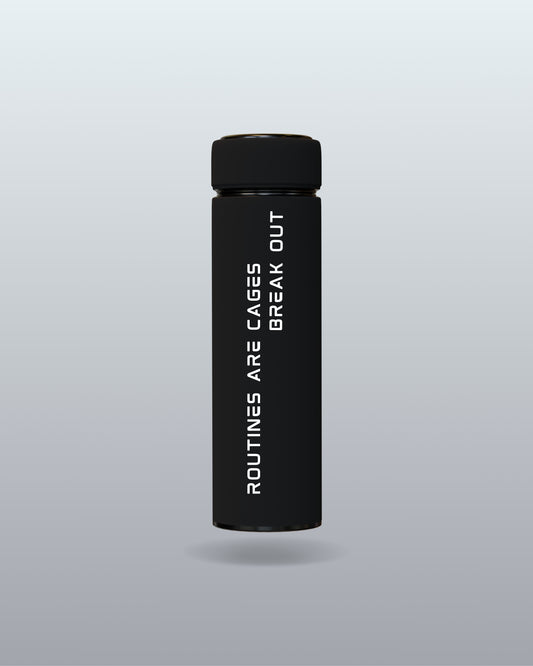 Break Out Motivational Black Insulated Water Bottle | Minimalist Stainless Steel Gym & Travel Flask