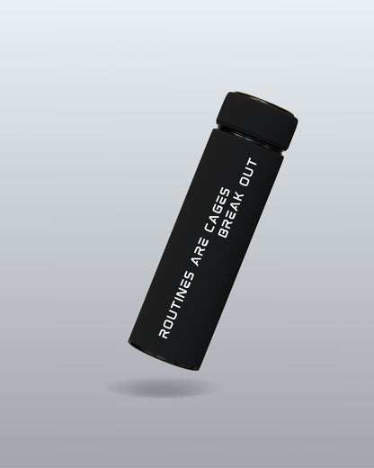 Break Out Motivational Black Insulated Water Bottle | Minimalist Stainless Steel Gym & Travel Flask