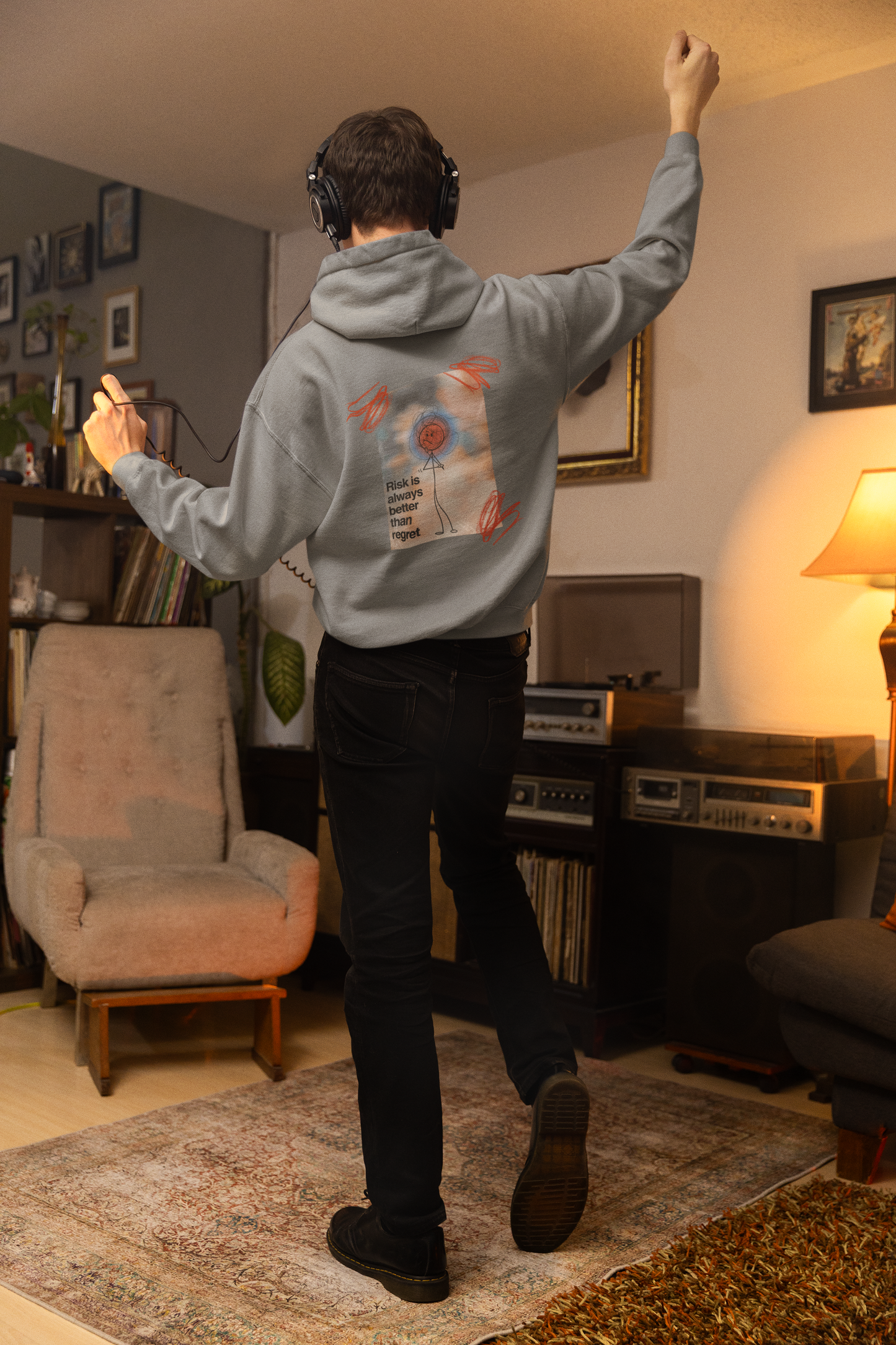 Oversized Hoodie | 'Risk is Always Better' Back Graphic