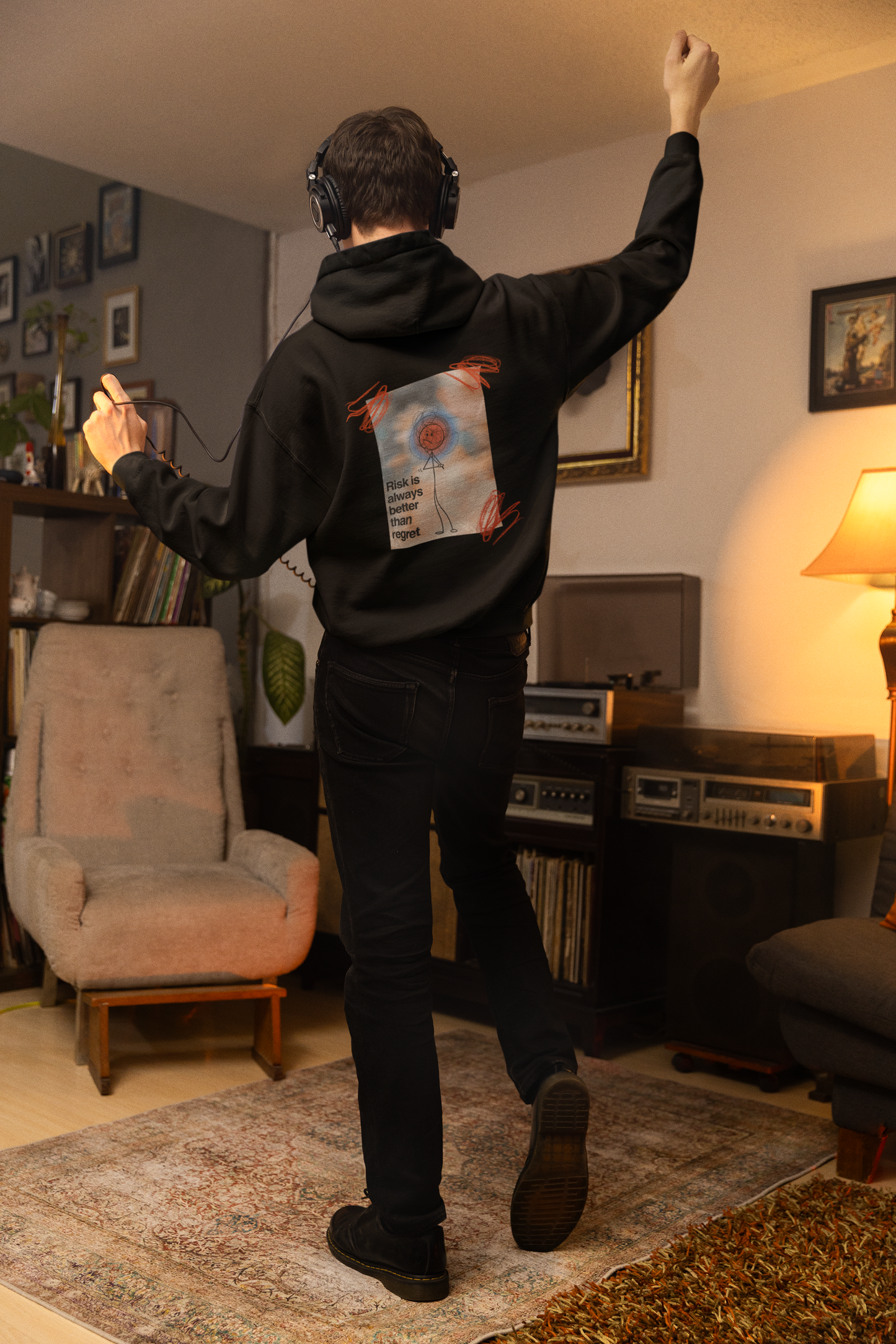 Oversized Hoodie | 'Risk is Always Better' Back Graphic