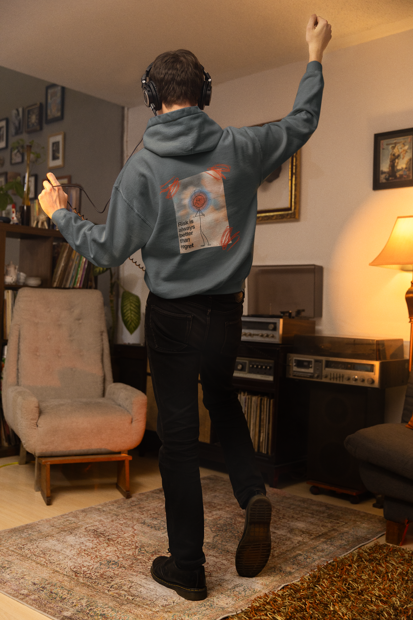 Oversized Hoodie | 'Risk is Always Better' Back Graphic