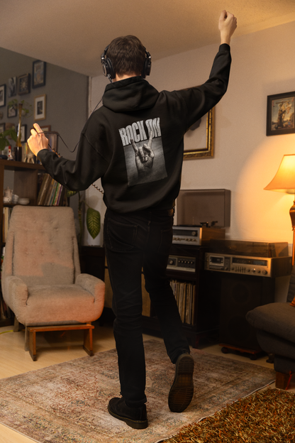 Oversized Hoodie | 'Rock On' Hand Sign Back Print