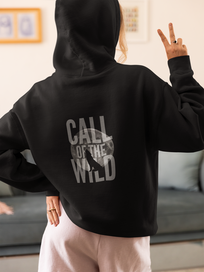 Oversized Hoodie | 'Call of the Wild' Wolf Silhouette Print