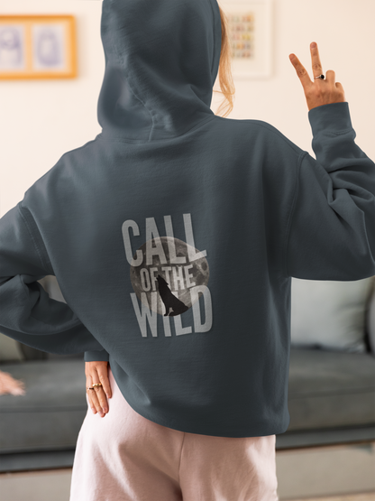 Oversized Hoodie | 'Call of the Wild' Wolf Silhouette Print