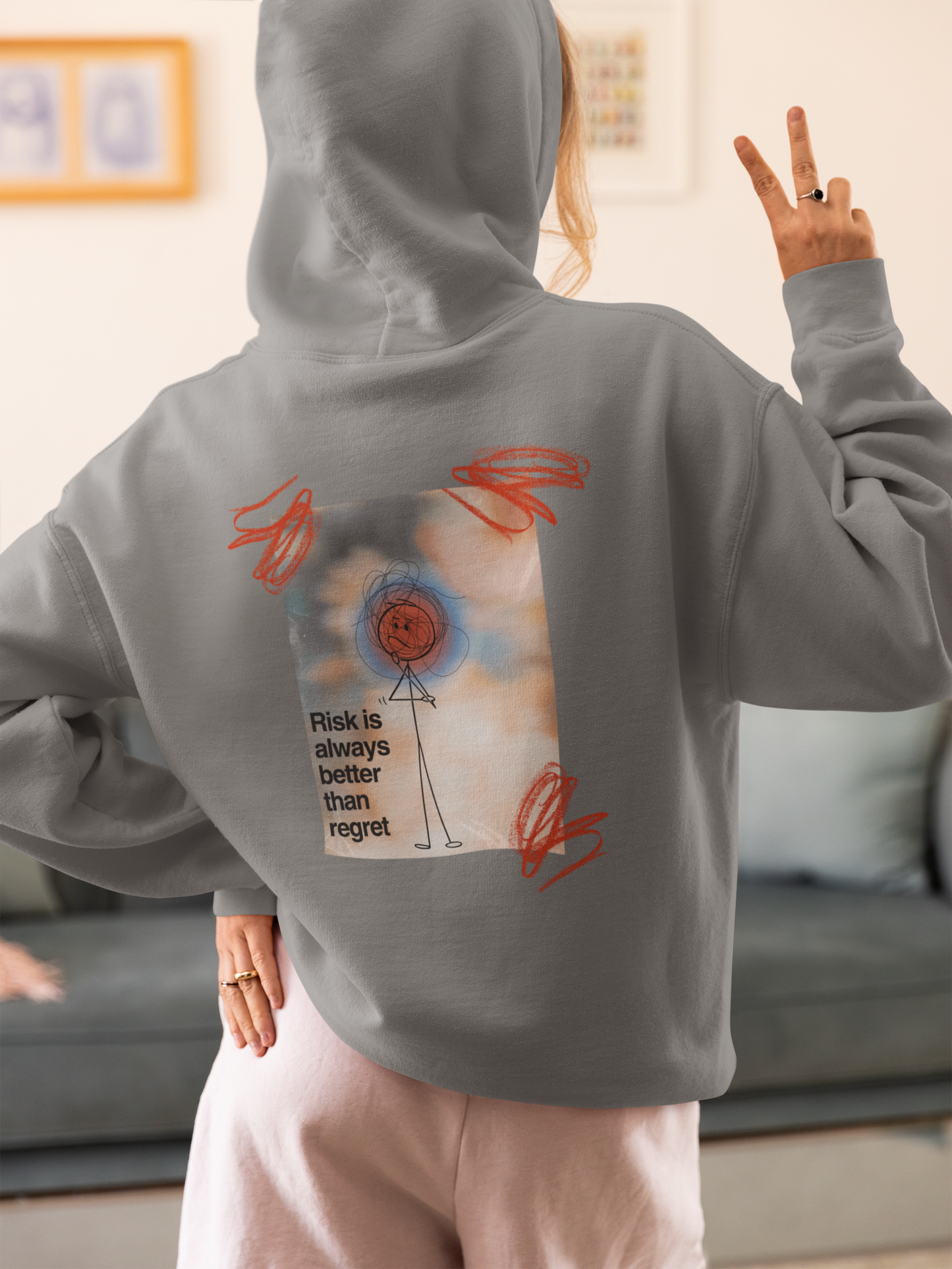 Oversized Hoodie | 'Risk is Always Better' Back Graphic