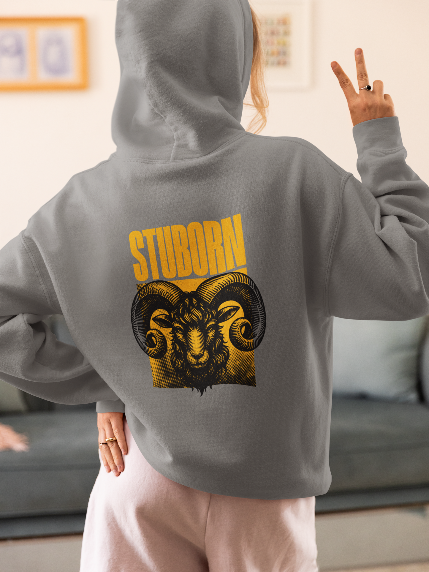 'Stubborn' Ram Graphic Oversized Hoodie | Streetwear Collection