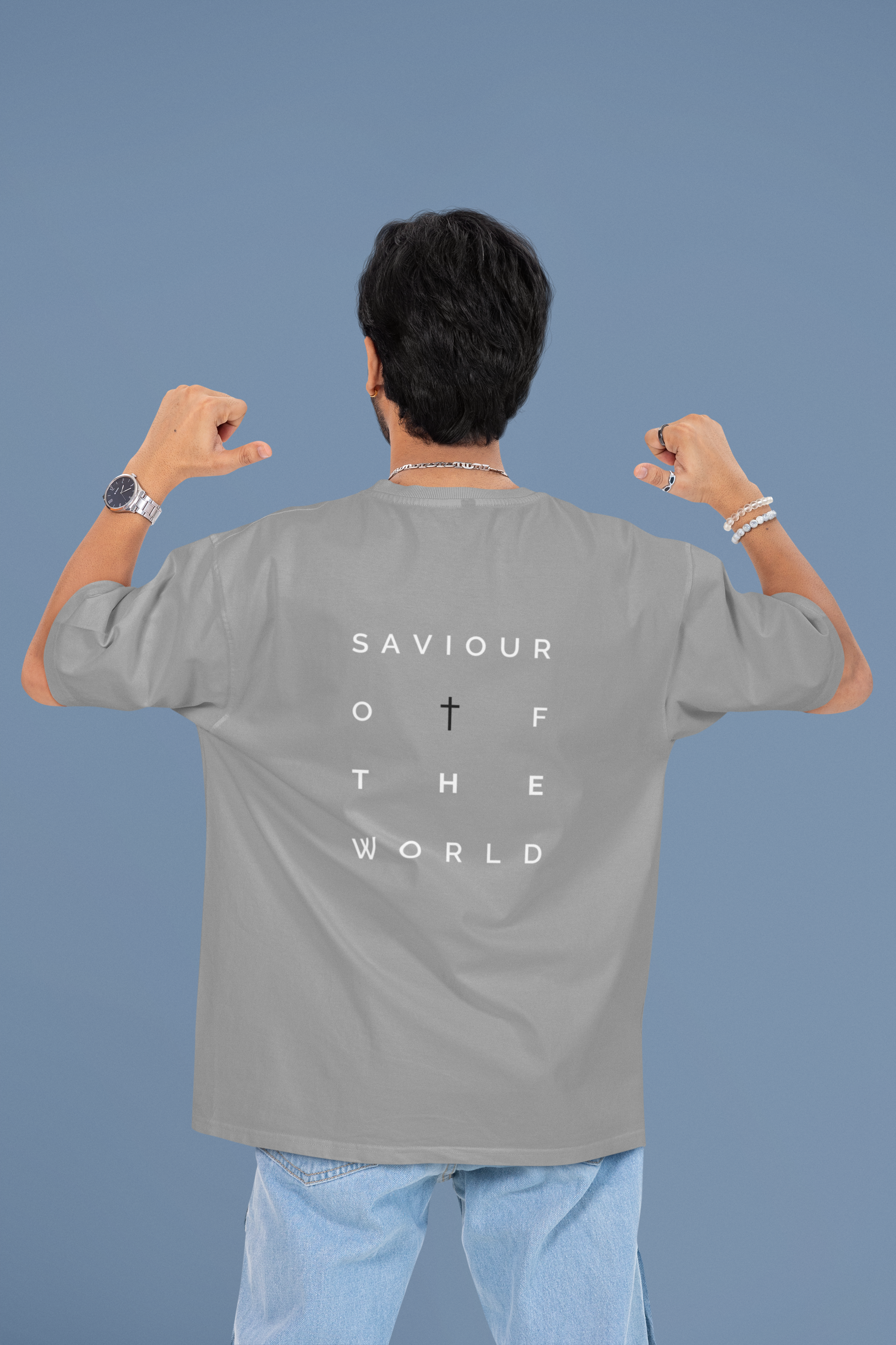 Oversized T-Shirt | 'Saviour of the World' Back Graphic-Mysoul