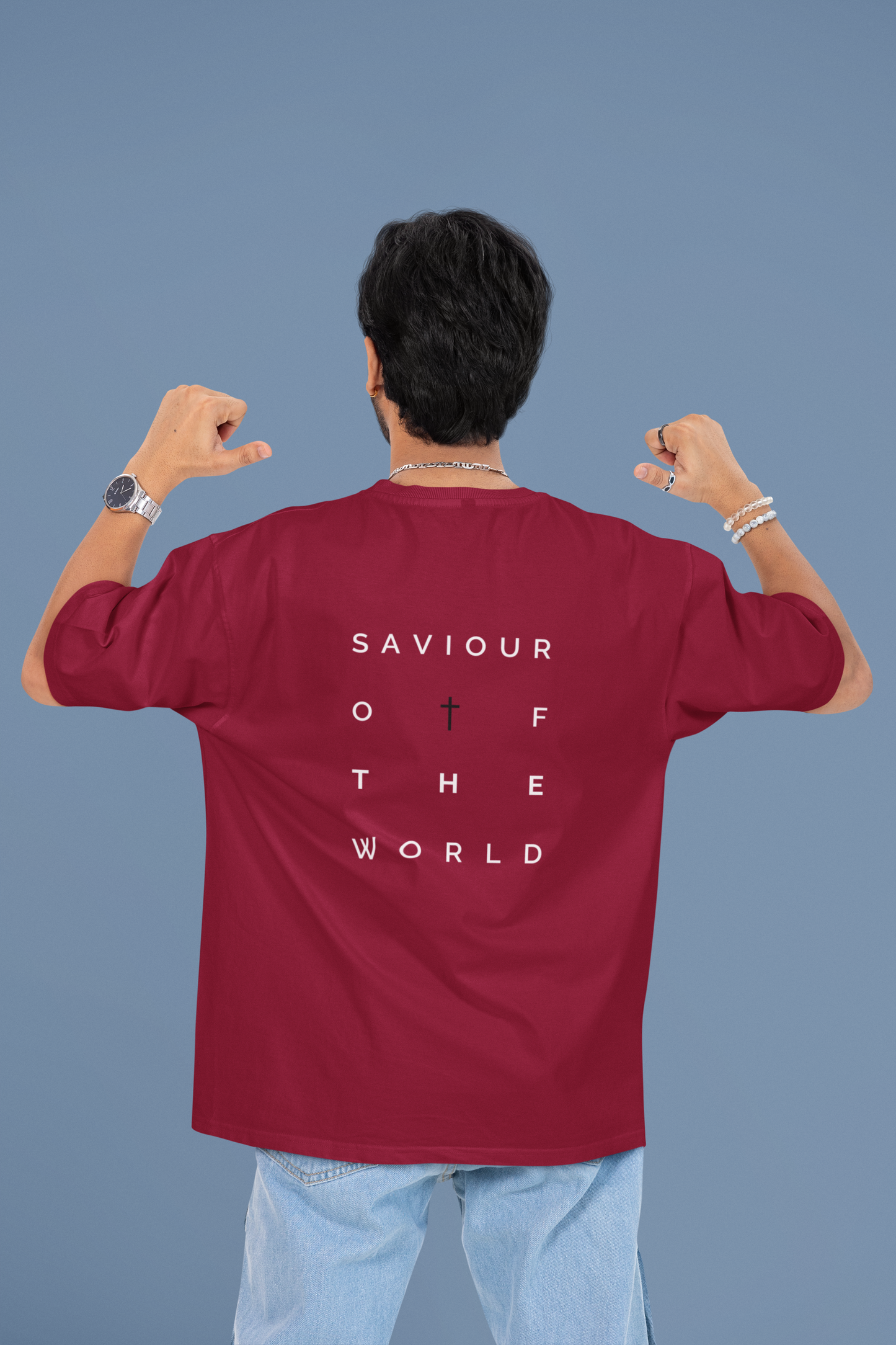 Oversized T-Shirt | 'Saviour of the World' Back Graphic-Mysoul