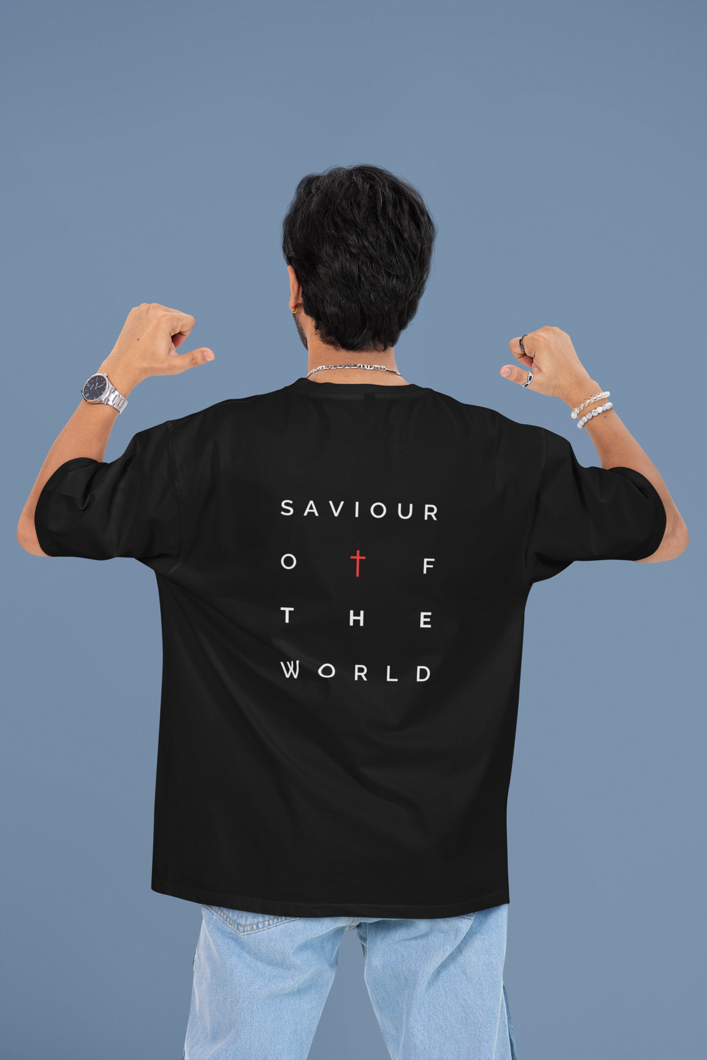 Oversized T-Shirt | 'Saviour of the World' Back Graphic-Mysoul