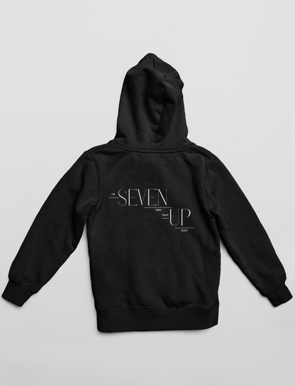 Fall Seven Times, Stand Up Eight Back Print Hoodie | Motivational VII-VIII Pullover