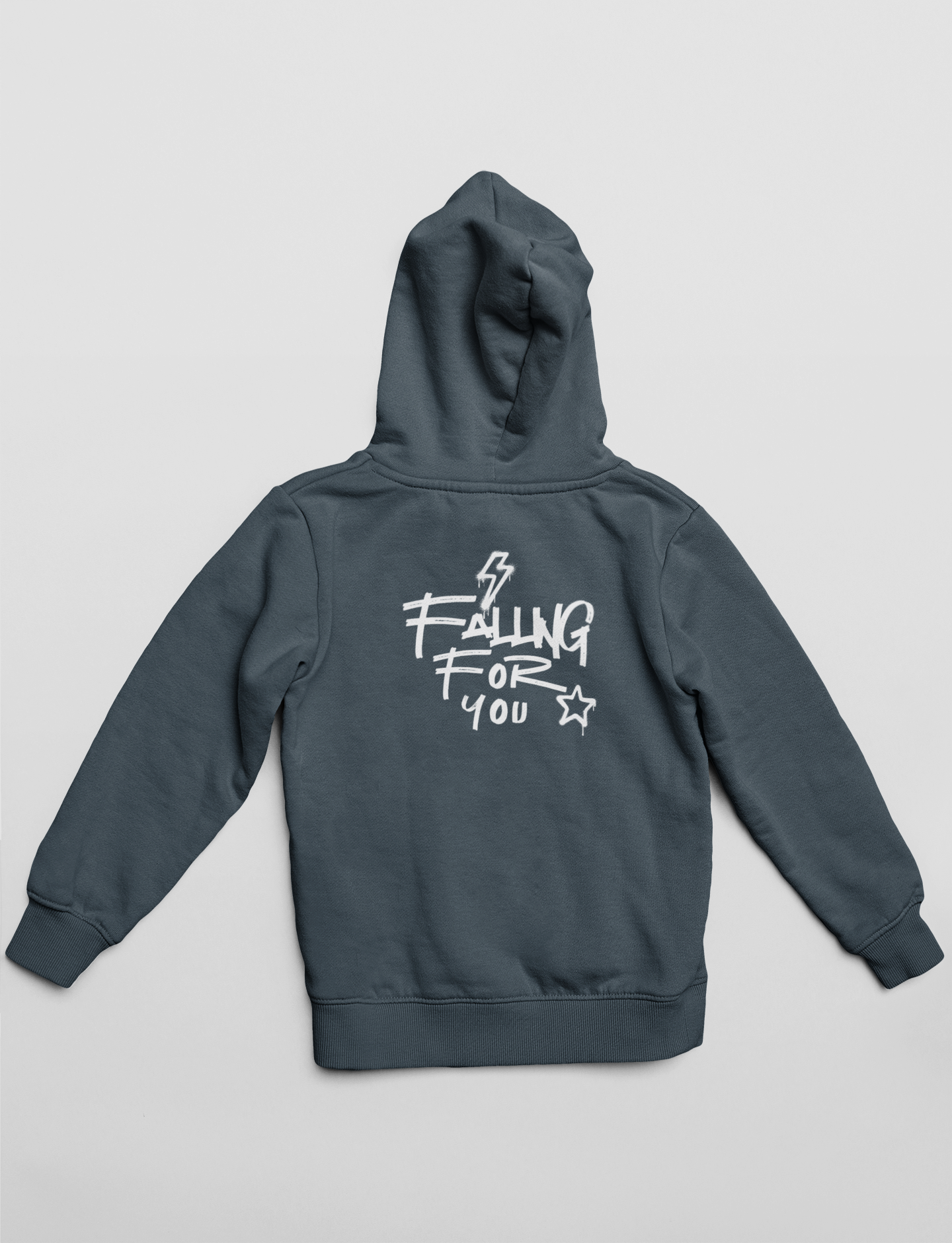 "Falling For You" Hoodie | Blue Lightning Love Message Pullover