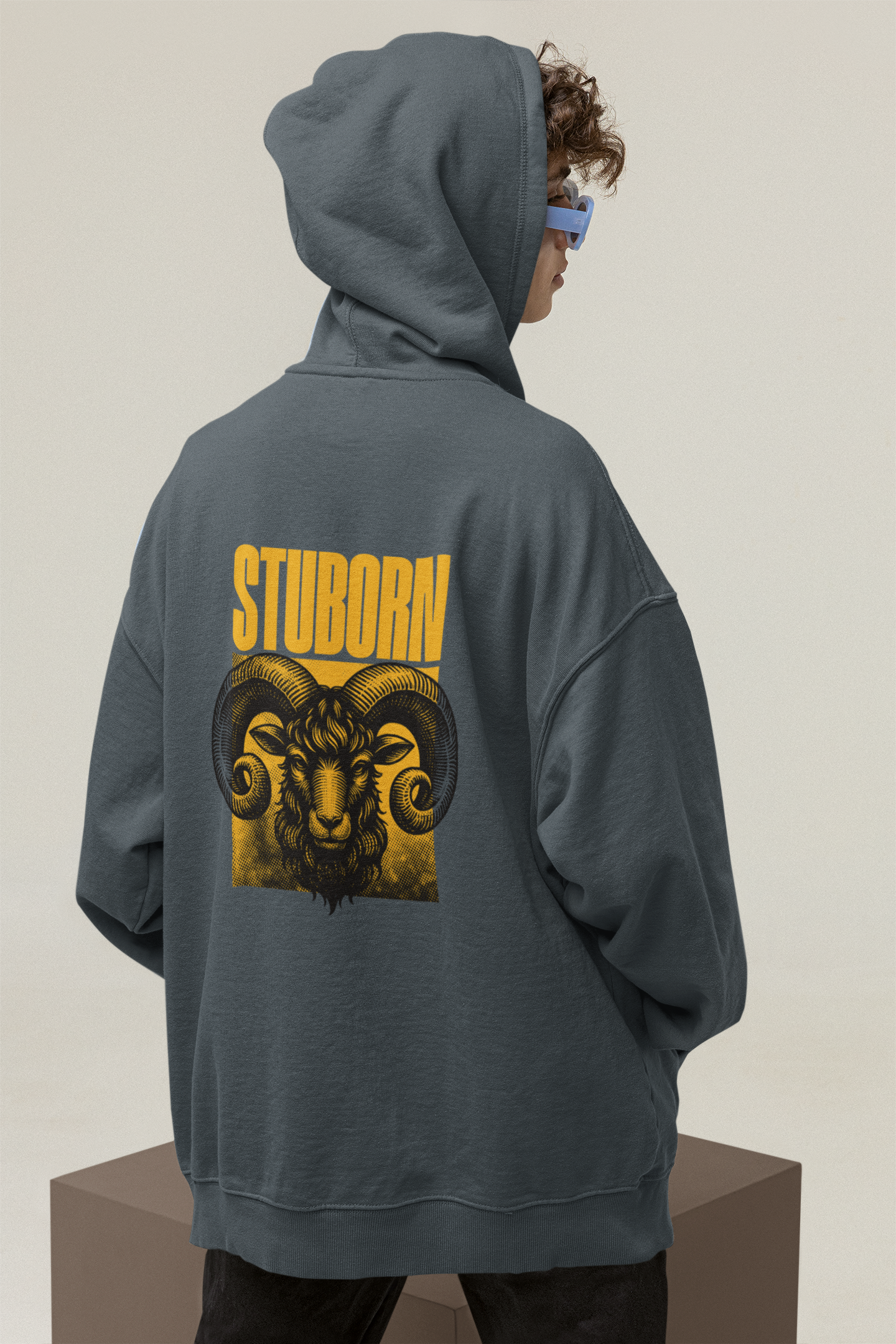 'Stubborn' Ram Graphic Oversized Hoodie | Streetwear Collection