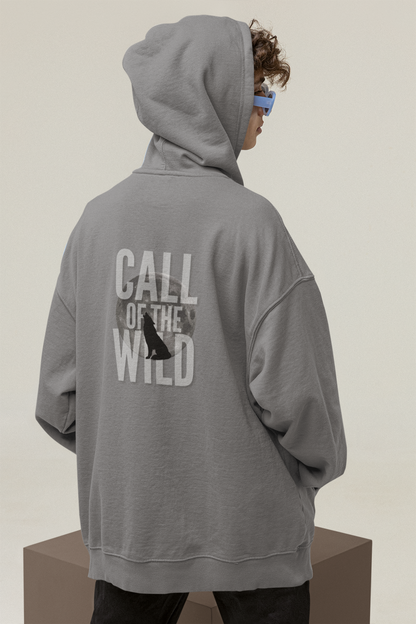 Oversized Hoodie | 'Call of the Wild' Wolf Silhouette Print