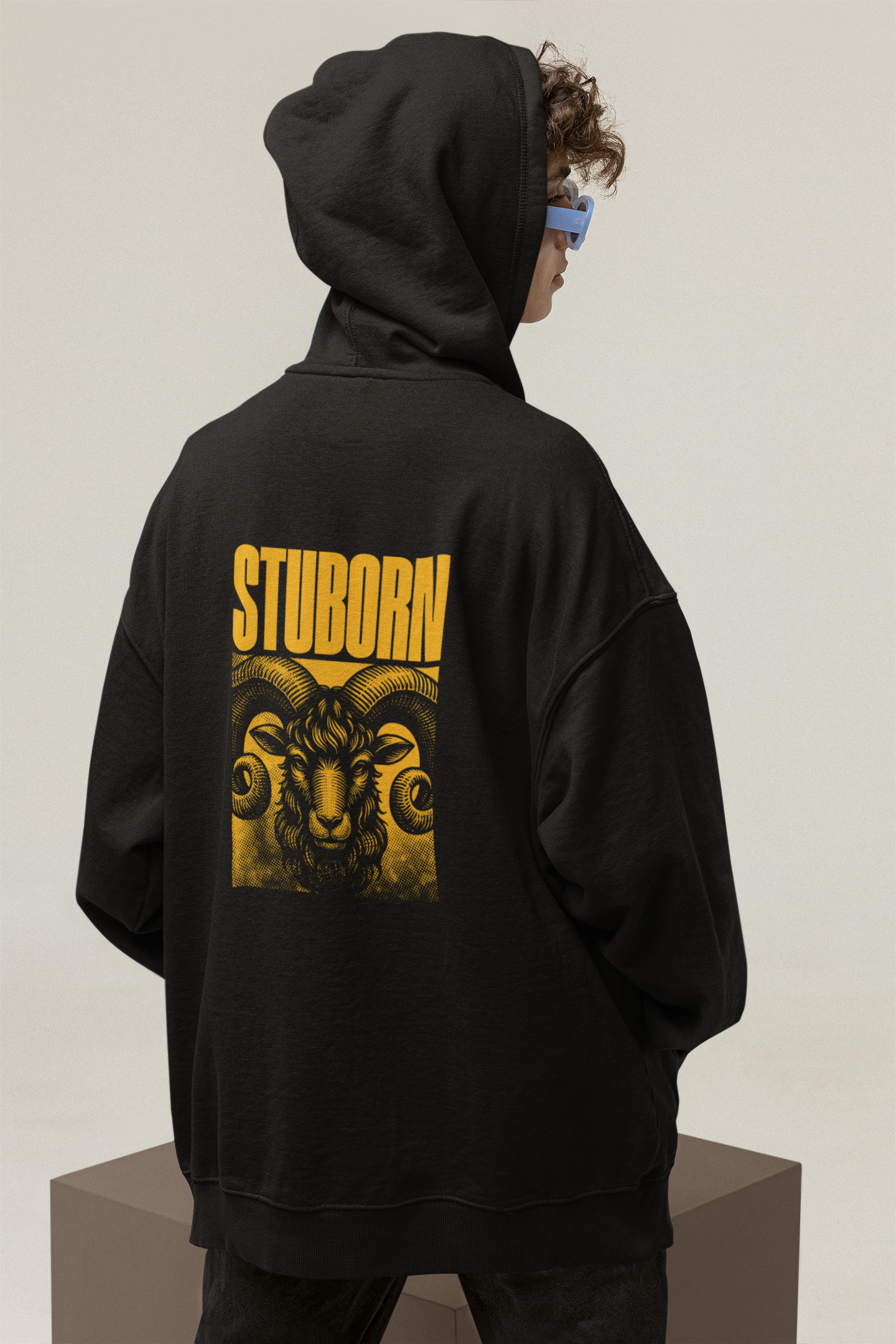 'Stubborn' Ram Graphic Oversized Hoodie | Streetwear Collection