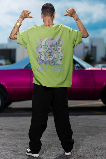 'Lost in Thoughts' Oversized Graphic Tee | Psychedelic Streetwear-Mysoul