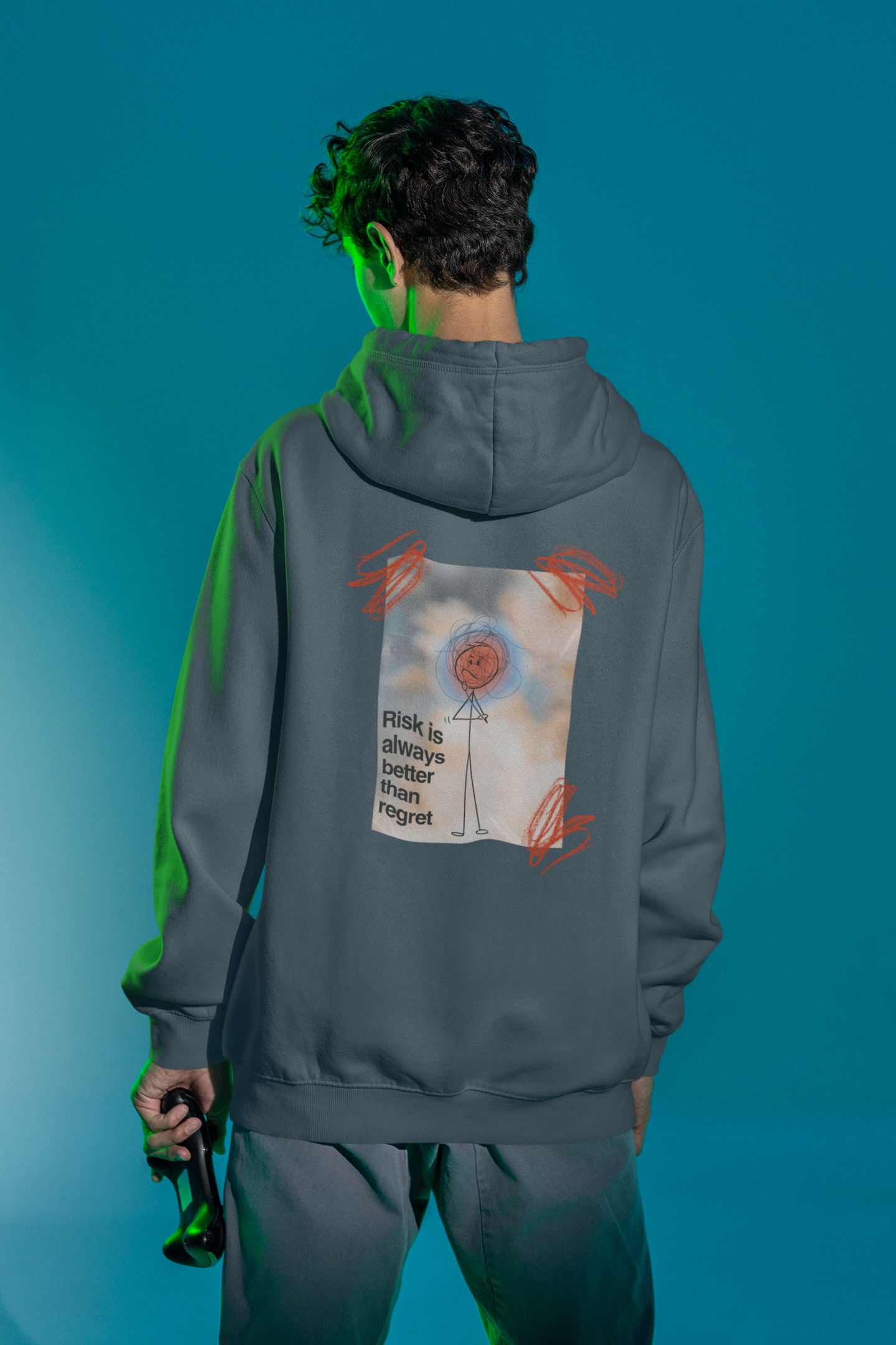 Oversized Hoodie | 'Risk is Always Better' Back Graphic