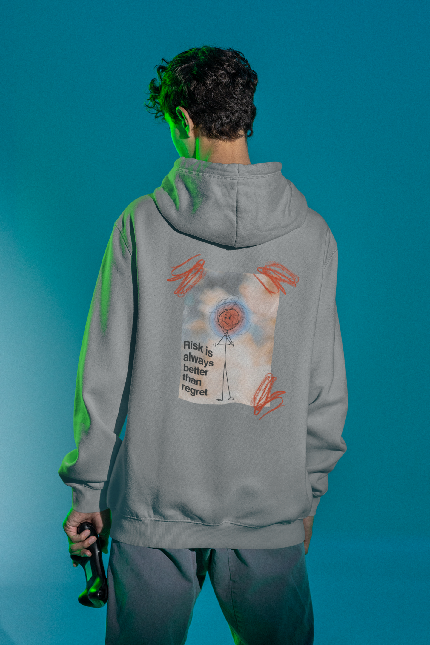 Oversized Hoodie | 'Risk is Always Better' Back Graphic