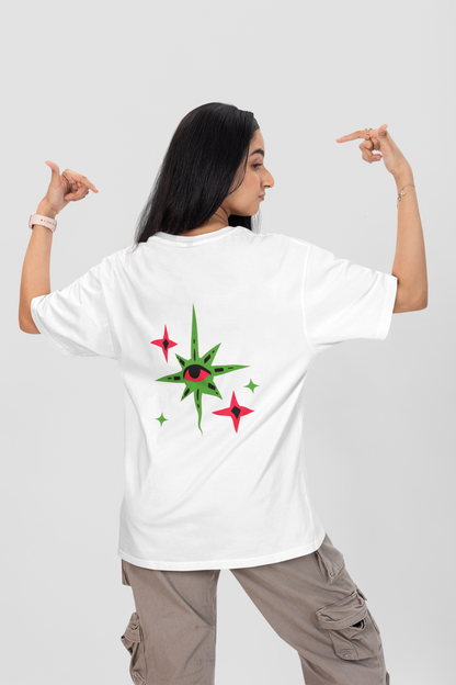 Oversized Black T-Shirt by CANNASEUR | Mystic Star Graphic Back Print-Mysoul