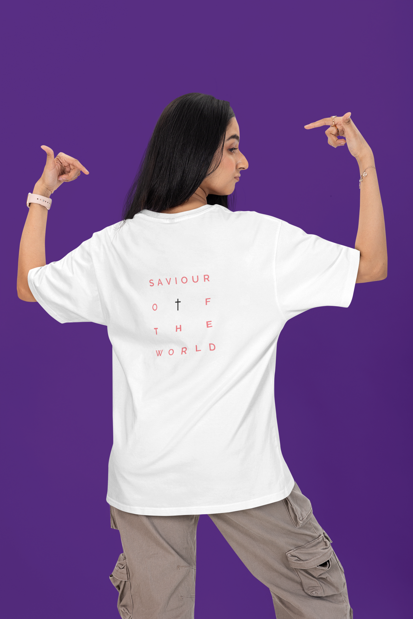 Oversized T-Shirt | 'Saviour of the World' Back Graphic-Mysoul