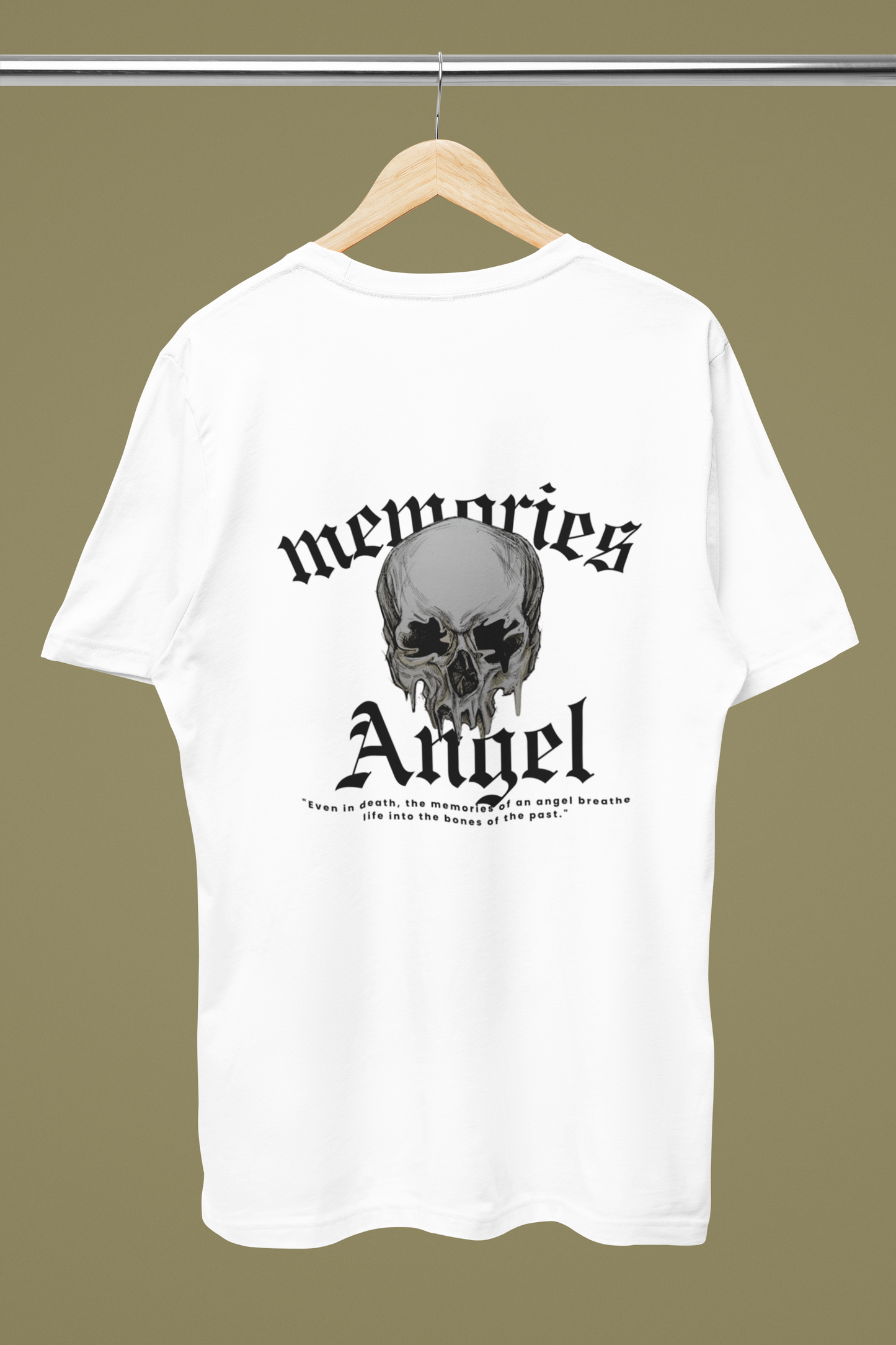 Memories Angel T-Shirt for Men | Gothic Skull Print | Trendy Streetwear Polyester Half Sleeve Round Neck Tee