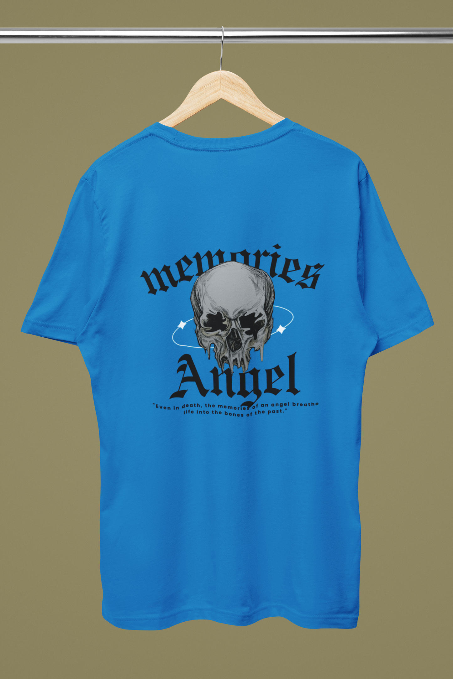 Memories Angel T-Shirt for Men | Gothic Skull Print | Trendy Streetwear Polyester Half Sleeve Round Neck Tee