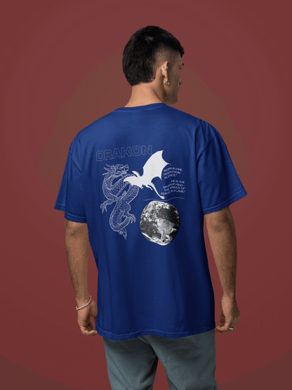 DRAKON Mythological Dragon Back Print T-Shirt | Born in Fire Quote Tee
