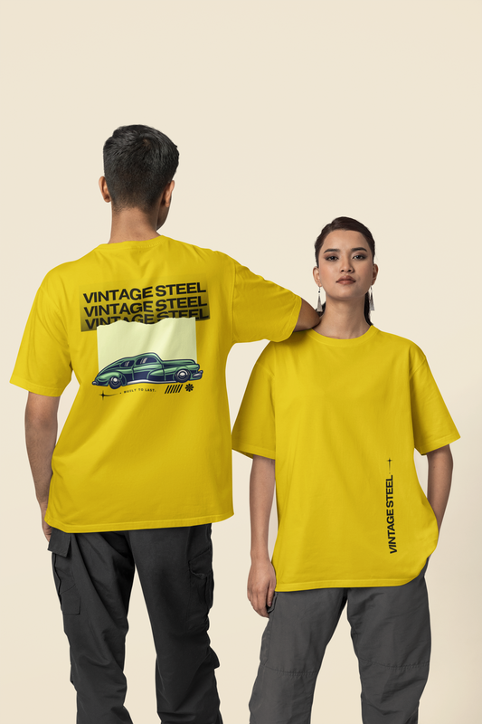 VINTAGE STEEL Classic Car Back Print T-Shirt | Worn to Last
