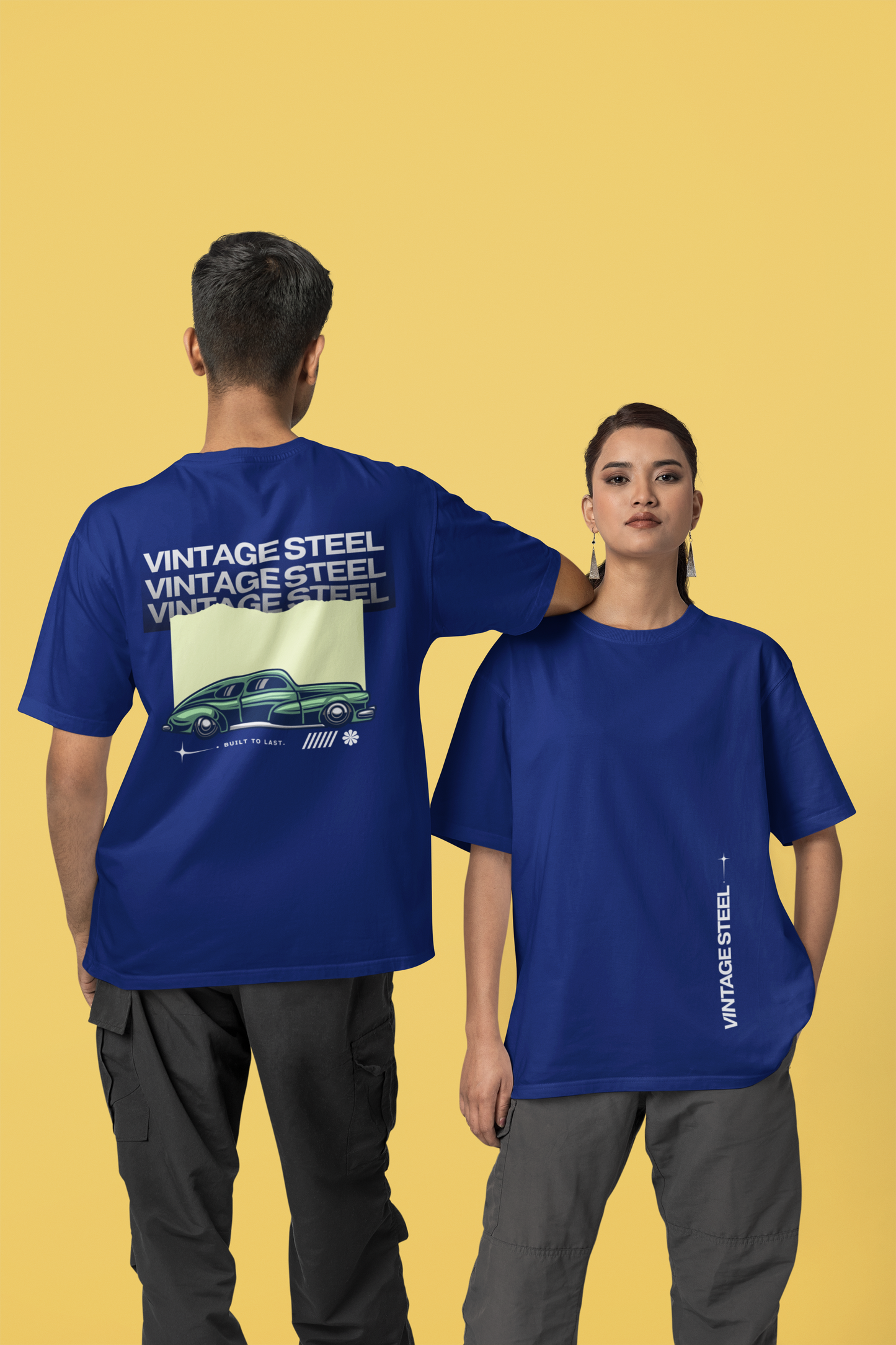 VINTAGE STEEL Classic Car Back Print T-Shirt | Worn to Last