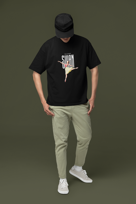 THE STAGE SWAN Ballet Dancer Graphic T-Shirt | Elegant Dancewear Tee