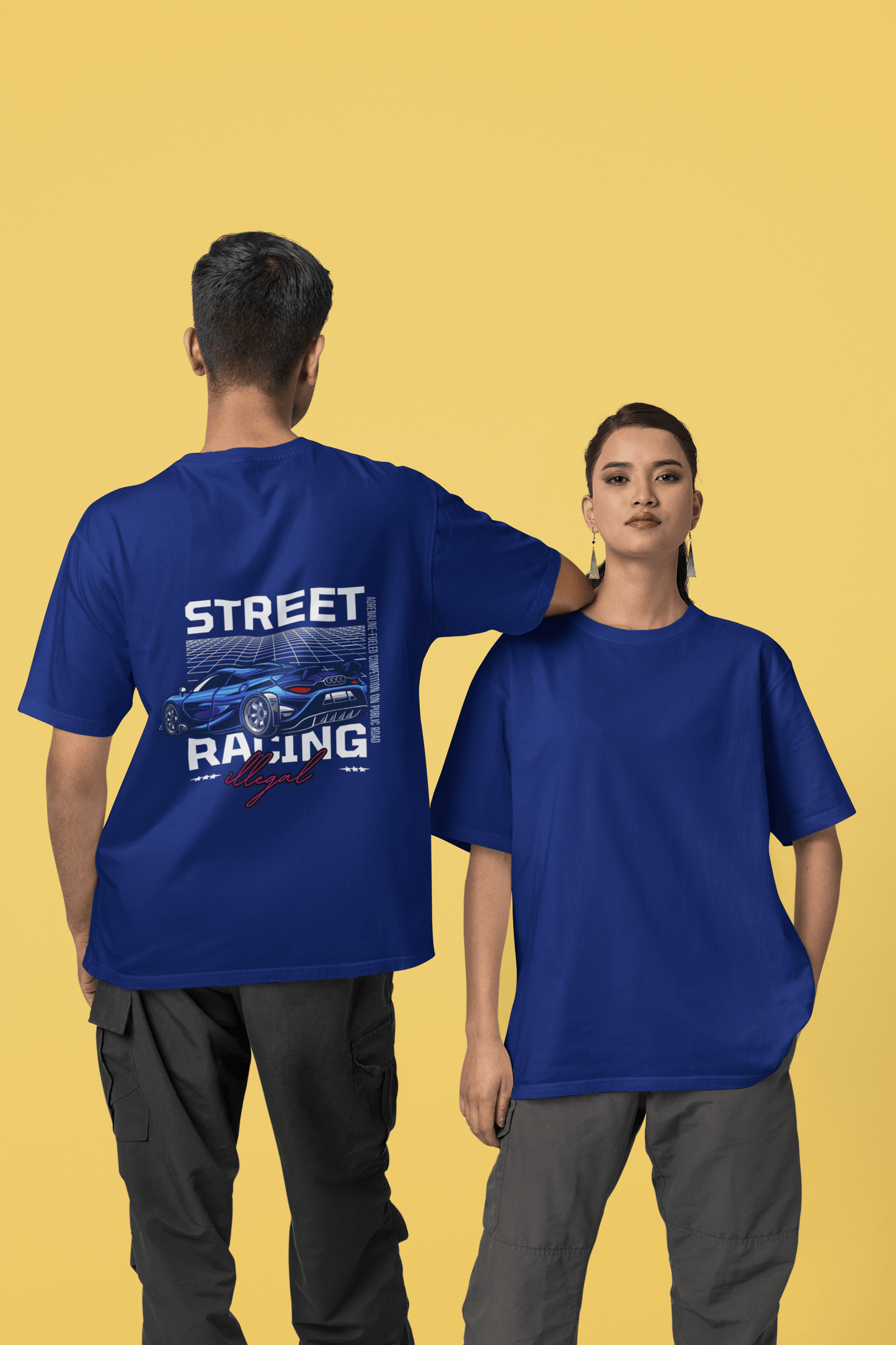 STREET RACING Hypercar Back Print T-Shirt | Automotive Graphic Tee