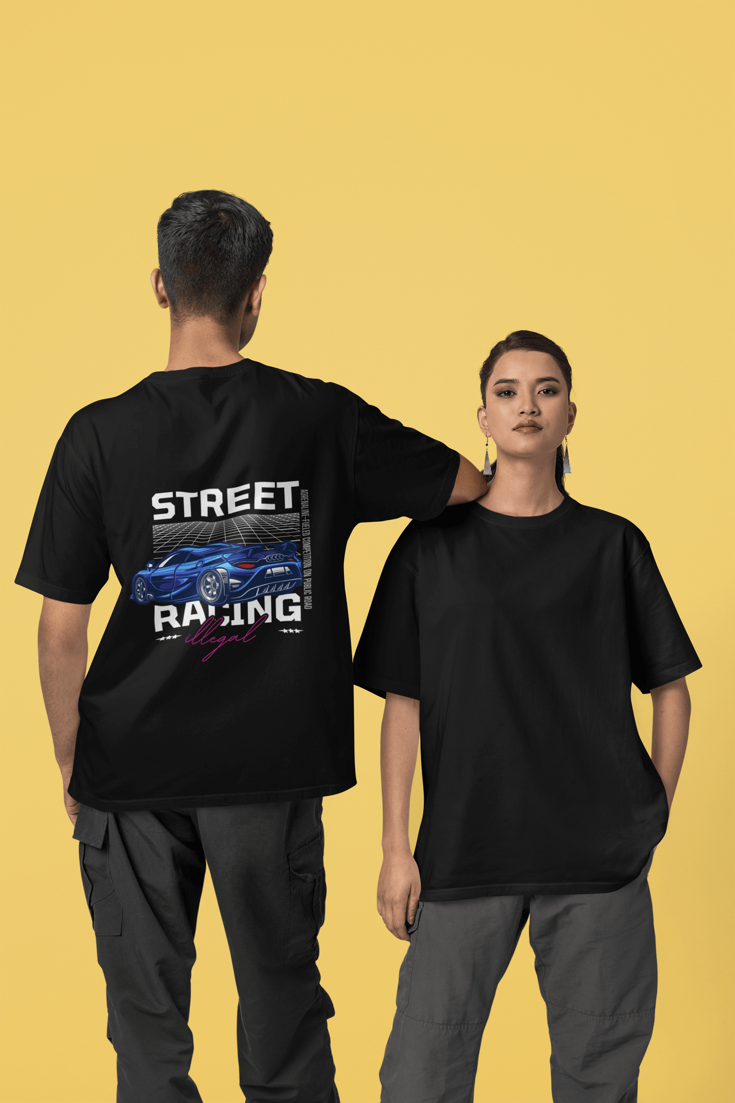 STREET RACING Hypercar Back Print T-Shirt | Automotive Graphic Tee
