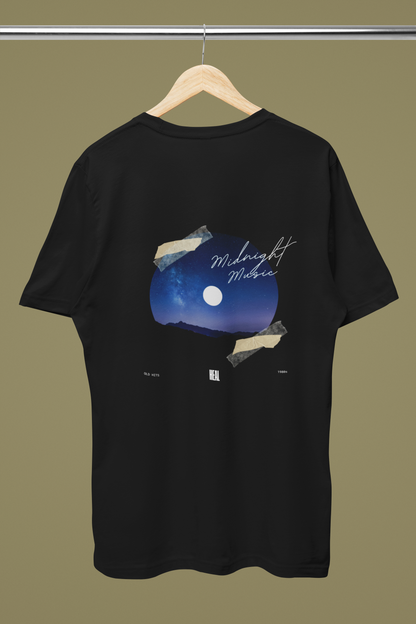 Graphic T-Shirt for Men & Women | Midnight Magic Print | Regular Fit Polyester Tee