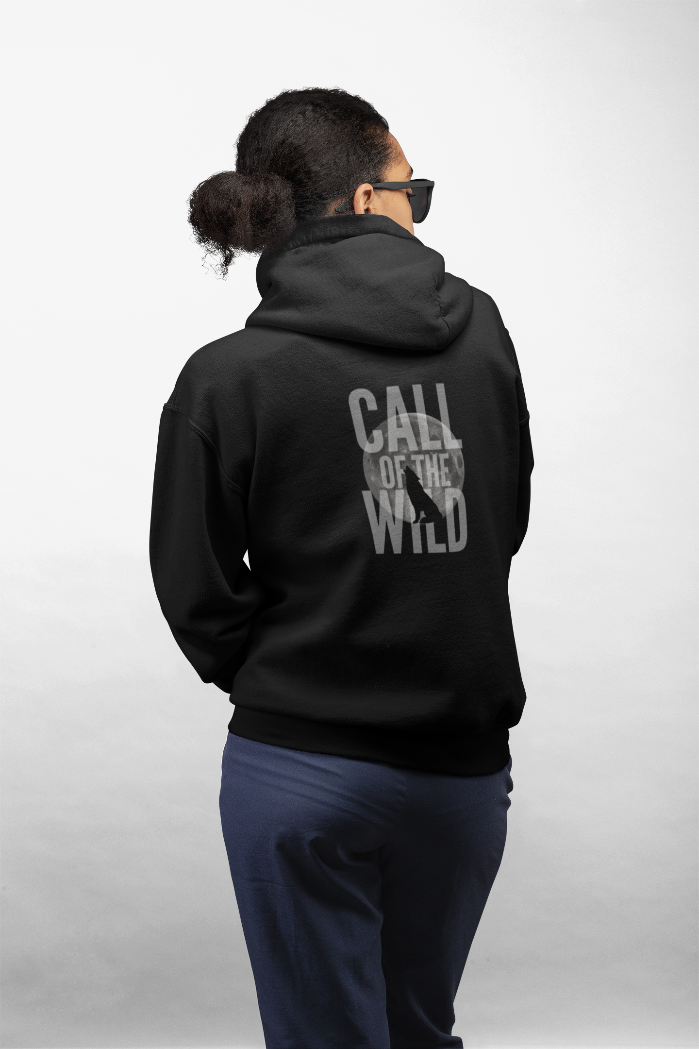 Oversized Hoodie | 'Call of the Wild' Wolf Silhouette Print