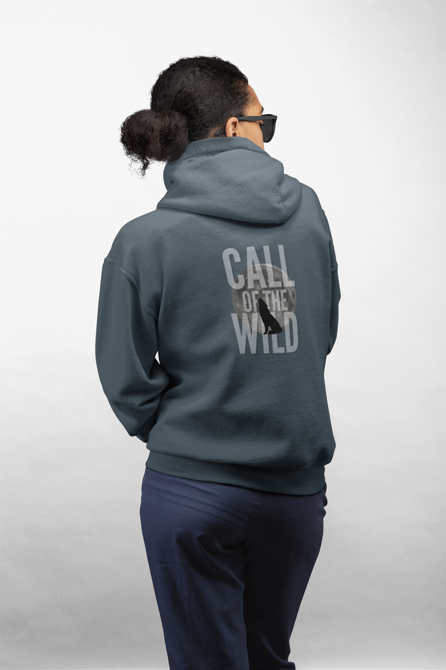 Oversized Hoodie | 'Call of the Wild' Wolf Silhouette Print