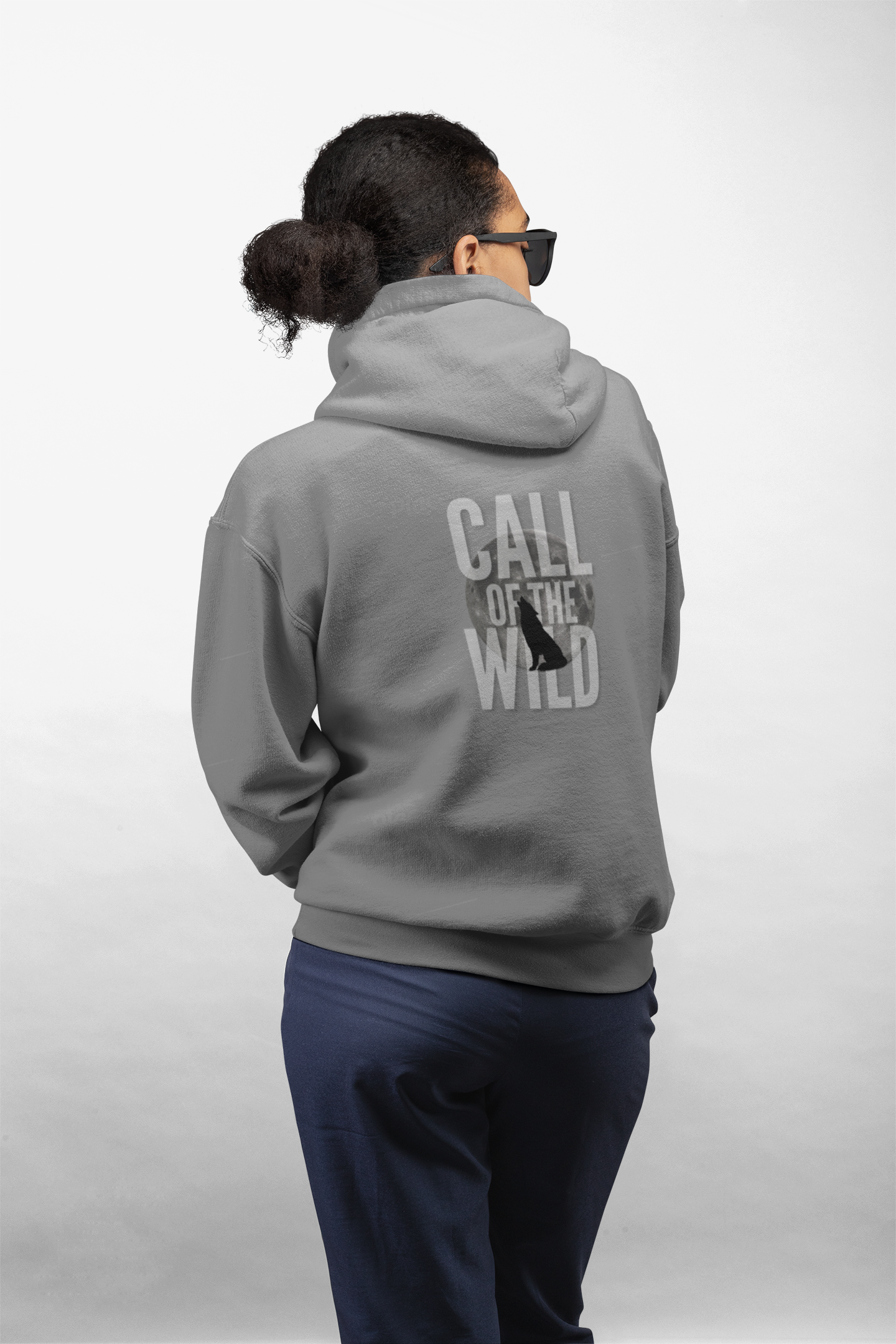 Oversized Hoodie | 'Call of the Wild' Wolf Silhouette Print